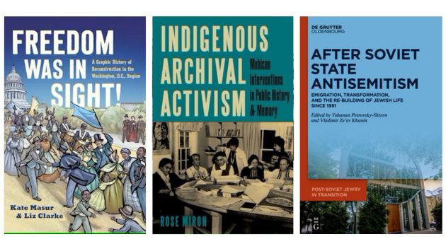 Features book cover from most recent faculty books; also featured on History's own Faculty Books webpage