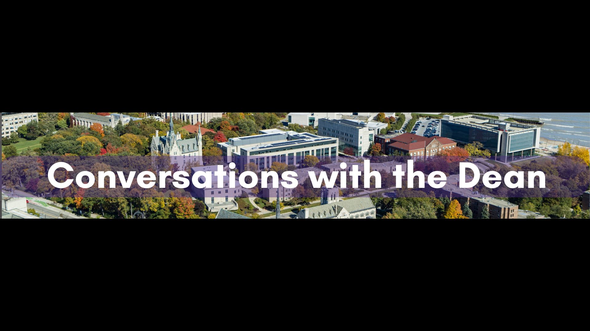Banner of Evanston campus aerial view