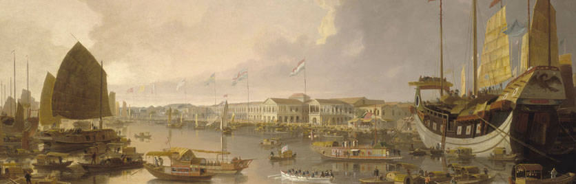 William Daniell, "The Canton System," late 18th century, The Royal Museums Greenwhich. Wikicommons.