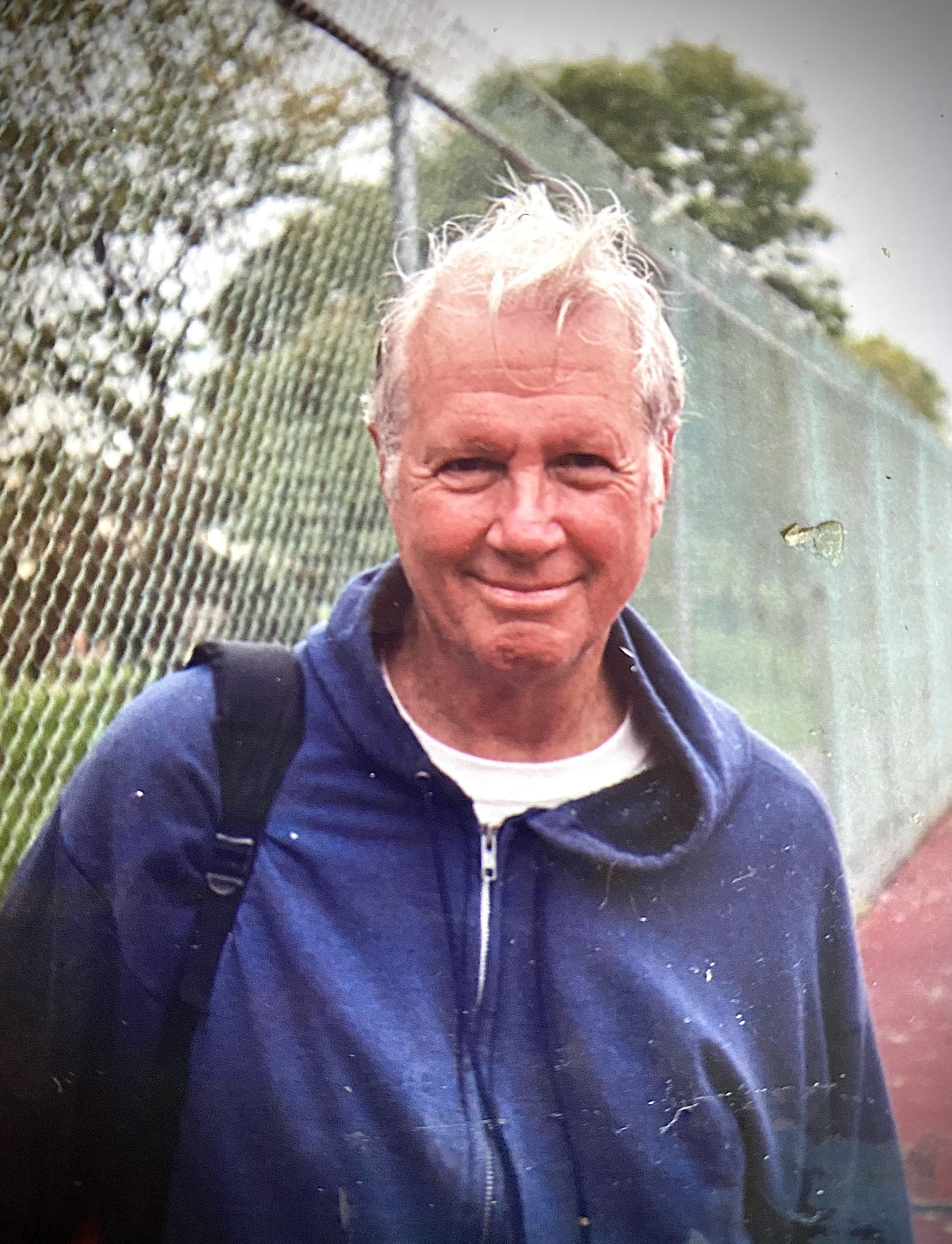 Pancho after playing tennis, one of his life passions